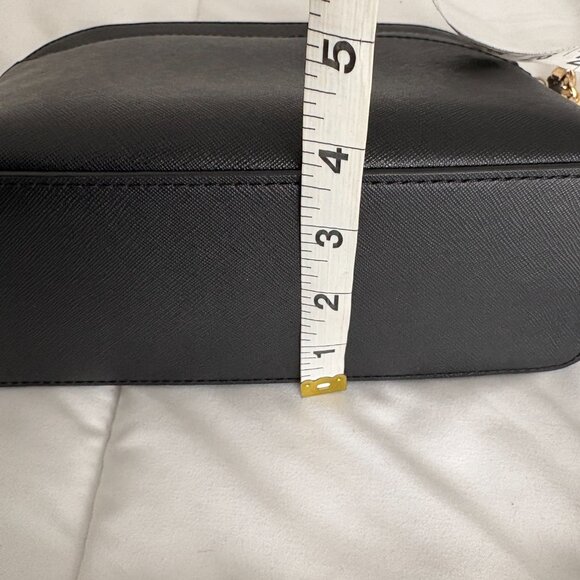 MICHAEL KORS Jet Set Travel Dome Crossbody Saffiano Leather Bag Black - Picture 10 of 10